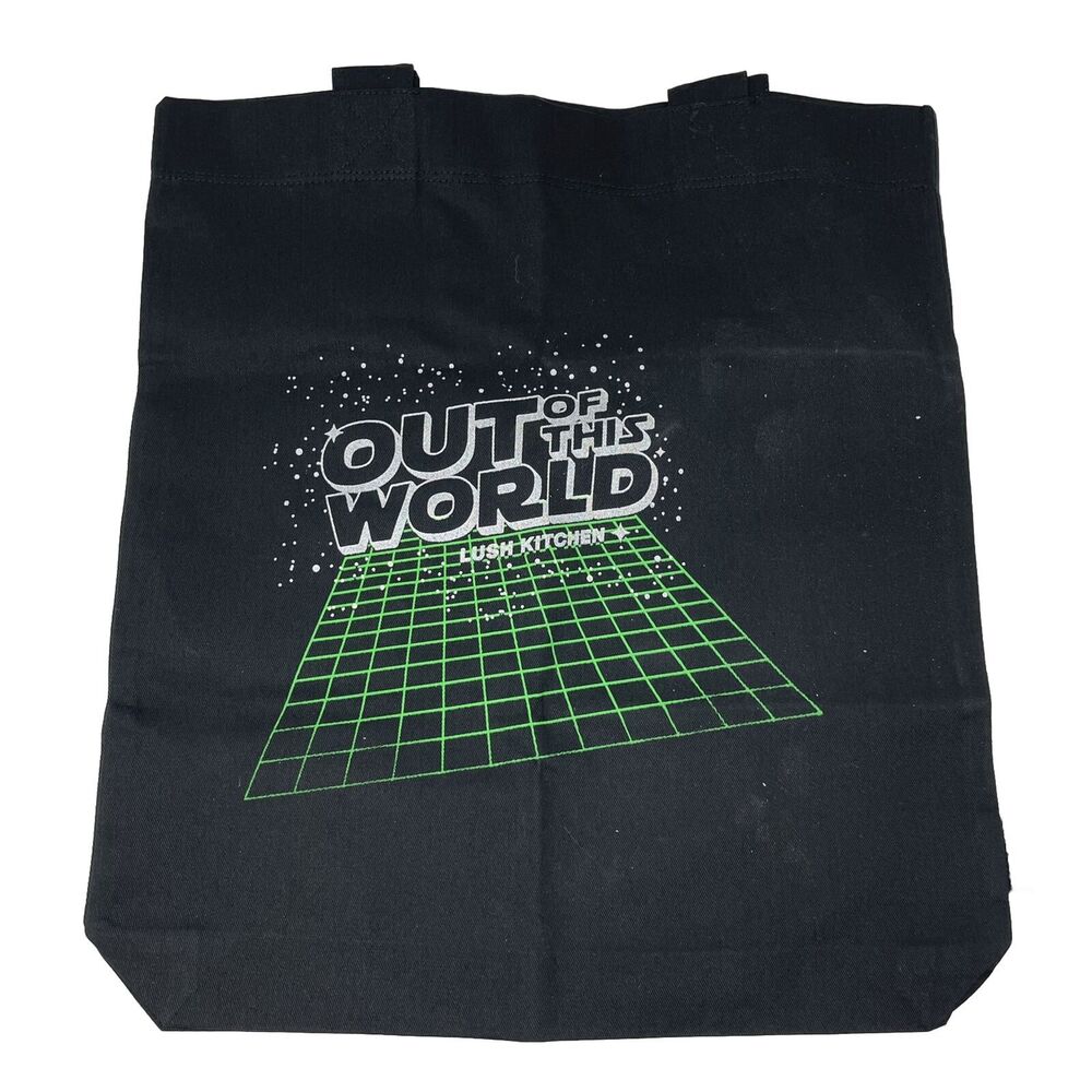 Lush Kitchen Exclusive Black Canvas Organic Tote Bag OUT OF THIS WORLD
